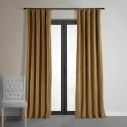 Discount ⌛ Exclusive Fabrics Signature Velvet Blackout Curtain (1 Panel) Reflection Grey 🔥