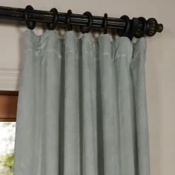 Discount ⌛ Exclusive Fabrics Signature Velvet Blackout Curtain (1 Panel) Reflection Grey 🔥 -Exclusive Fabrics SHOP Exclusive Fabrics Signature Velvet Blackout Curtain Panel
