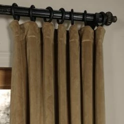 Discount ⌛ Exclusive Fabrics Signature Velvet Blackout Curtain (1 Panel) Reflection Grey 🔥 -Exclusive Fabrics SHOP Exclusive Fabrics Signature Velvet Blackout Curtain Panel 4