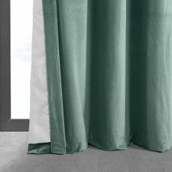 New ✔️ Exclusive Fabrics Signature Velvet Grommet 96in Blackout Curtain (1 Panel) Everglade Teal 🔥 -Exclusive Fabrics SHOP Exclusive Fabrics Signature Velvet Grommet 96in Blackout Curtain 281 Panel29 9