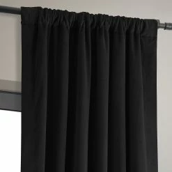 Flash Sale 👍 Exclusive Fabrics Signature Warm Black Velvet Single Blackout Curtain Panel 🔔 -Exclusive Fabrics SHOP Exclusive Fabrics Signature Warm Black Velvet Single Blackout Curtain 281 Panel29 4