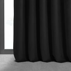 Flash Sale 👍 Exclusive Fabrics Signature Warm Black Velvet Single Blackout Curtain Panel 🔔 -Exclusive Fabrics SHOP Exclusive Fabrics Signature Warm Black Velvet Single Blackout Curtain 281 Panel29 6