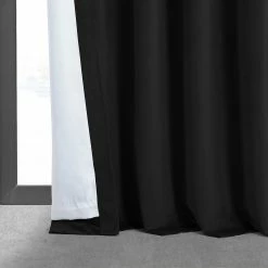 Flash Sale 👍 Exclusive Fabrics Signature Warm Black Velvet Single Blackout Curtain Panel 🔔 -Exclusive Fabrics SHOP Exclusive Fabrics Signature Warm Black Velvet Single Blackout Curtain 281 Panel29 8