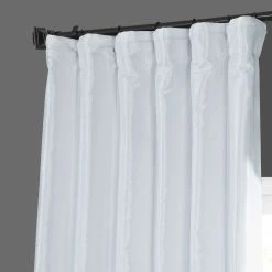 Discount ❤️ Exclusive Fabrics Signature White Faux Silk Curtain (1 Panel) ✨ -Exclusive Fabrics SHOP Exclusive Fabrics Signature White Faux Silk Curtain Panel 2