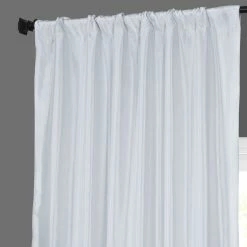 Discount ❤️ Exclusive Fabrics Signature White Faux Silk Curtain (1 Panel) ✨ -Exclusive Fabrics SHOP Exclusive Fabrics Signature White Faux Silk Curtain Panel 3