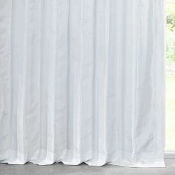 Discount ❤️ Exclusive Fabrics Signature White Faux Silk Curtain (1 Panel) ✨ -Exclusive Fabrics SHOP Exclusive Fabrics Signature White Faux Silk Curtain Panel 4