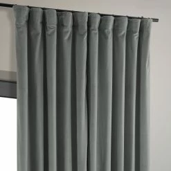 Best Pirce 🤩 Exclusive Fabrics Silver Grey Velvet Blackout Extra Wide Curtain (1 Panel) 😉 -Exclusive Fabrics SHOP Exclusive Fabrics Silver Grey Velvet Blackout Extra Wide Curtain 281 Panel29 2