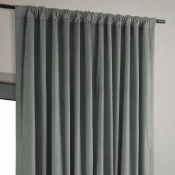 Best Pirce 🤩 Exclusive Fabrics Silver Grey Velvet Blackout Extra Wide Curtain (1 Panel) 😉 -Exclusive Fabrics SHOP Exclusive Fabrics Silver Grey Velvet Blackout Extra Wide Curtain 281 Panel29 3