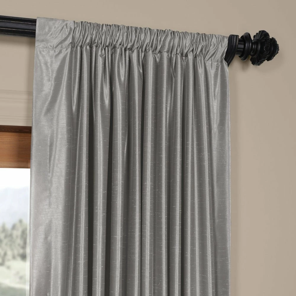 Flash Sale โญ Exclusive Fabrics Ex. Fabrics Silver Faux Textured Dupioni Silk Curtain (1 Panel) ๐คฉ 5 Flash Sale โญ Exclusive Fabrics Ex. Fabrics Silver Faux Textured Dupioni Silk Curtain (1 Panel) ๐คฉ - Image 3