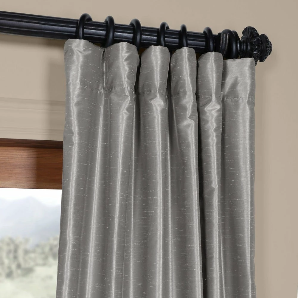 Flash Sale โญ Exclusive Fabrics Ex. Fabrics Silver Faux Textured Dupioni Silk Curtain (1 Panel) ๐คฉ 4 Flash Sale โญ Exclusive Fabrics Ex. Fabrics Silver Faux Textured Dupioni Silk Curtain (1 Panel) ๐คฉ - Image 2