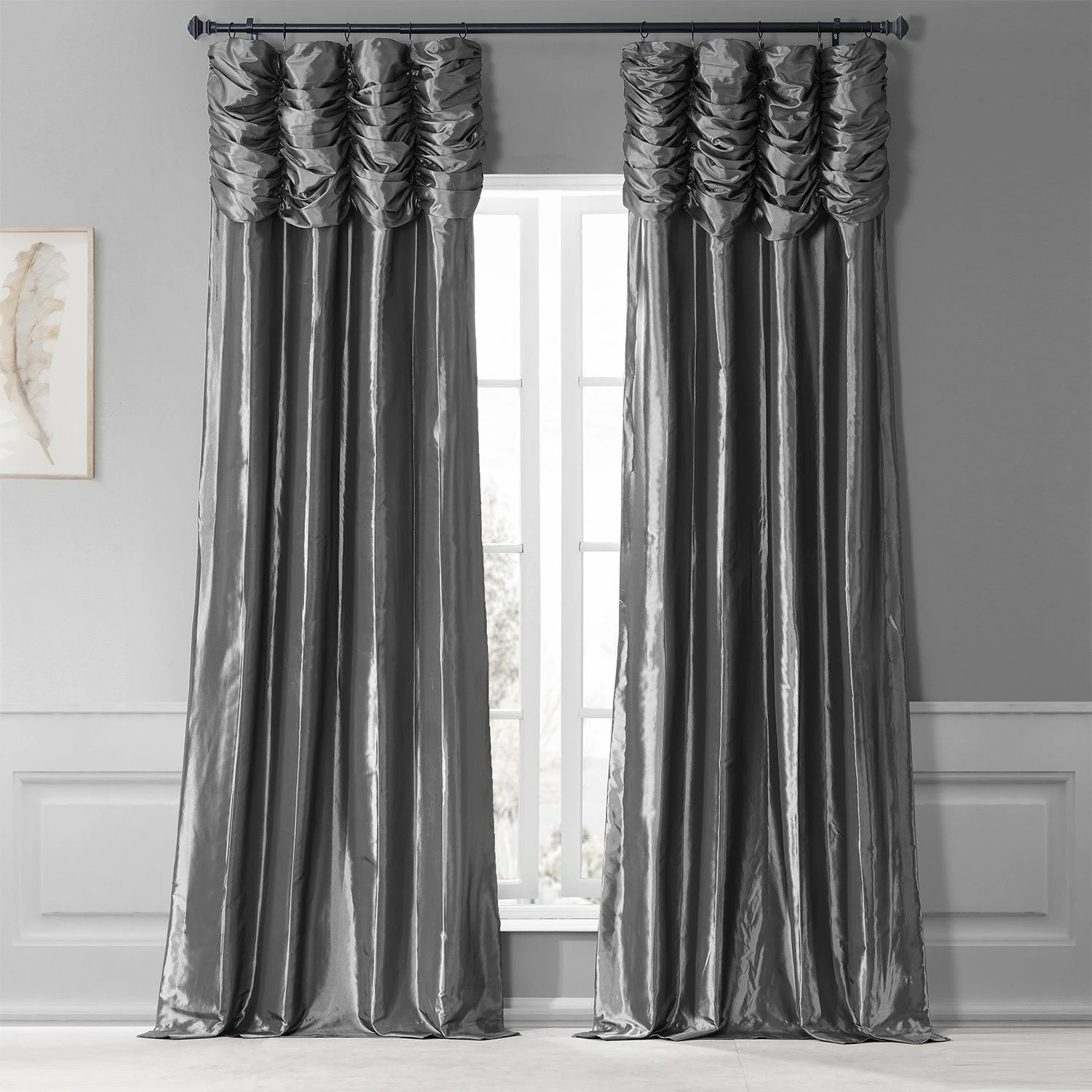 Cheap ๐ Exclusive Fabrics Single Ruched Faux Solid Taffeta Curtain (1 Panel) Mushroom ๐ฅ 4 Cheap ๐ Exclusive Fabrics Single Ruched Faux Solid Taffeta Curtain (1 Panel) Mushroom ๐ฅ - Image 2