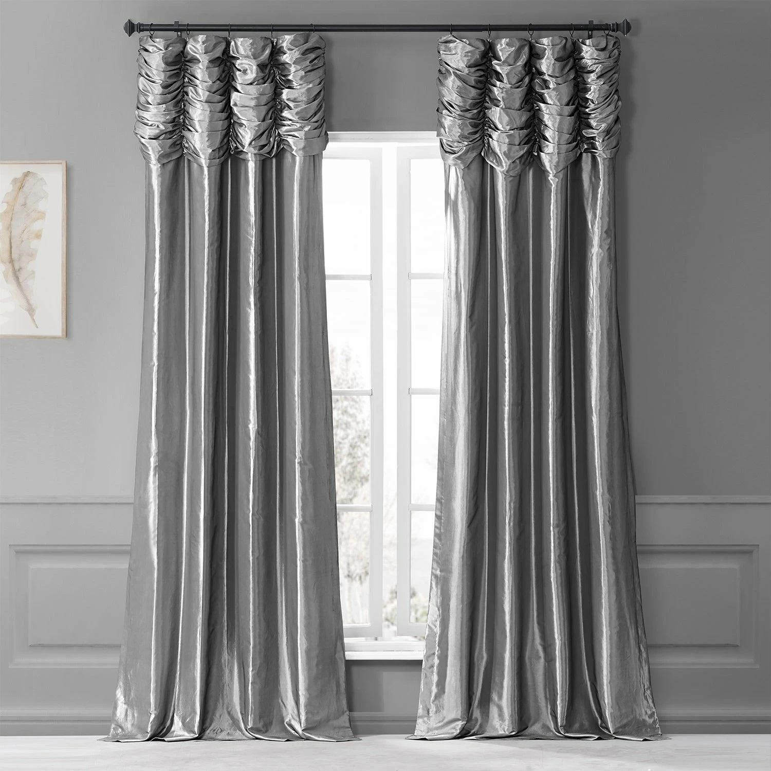 Cheap ๐ Exclusive Fabrics Single Ruched Faux Solid Taffeta Curtain (1 Panel) Mushroom ๐ฅ 5 Cheap ๐ Exclusive Fabrics Single Ruched Faux Solid Taffeta Curtain (1 Panel) Mushroom ๐ฅ - Image 3