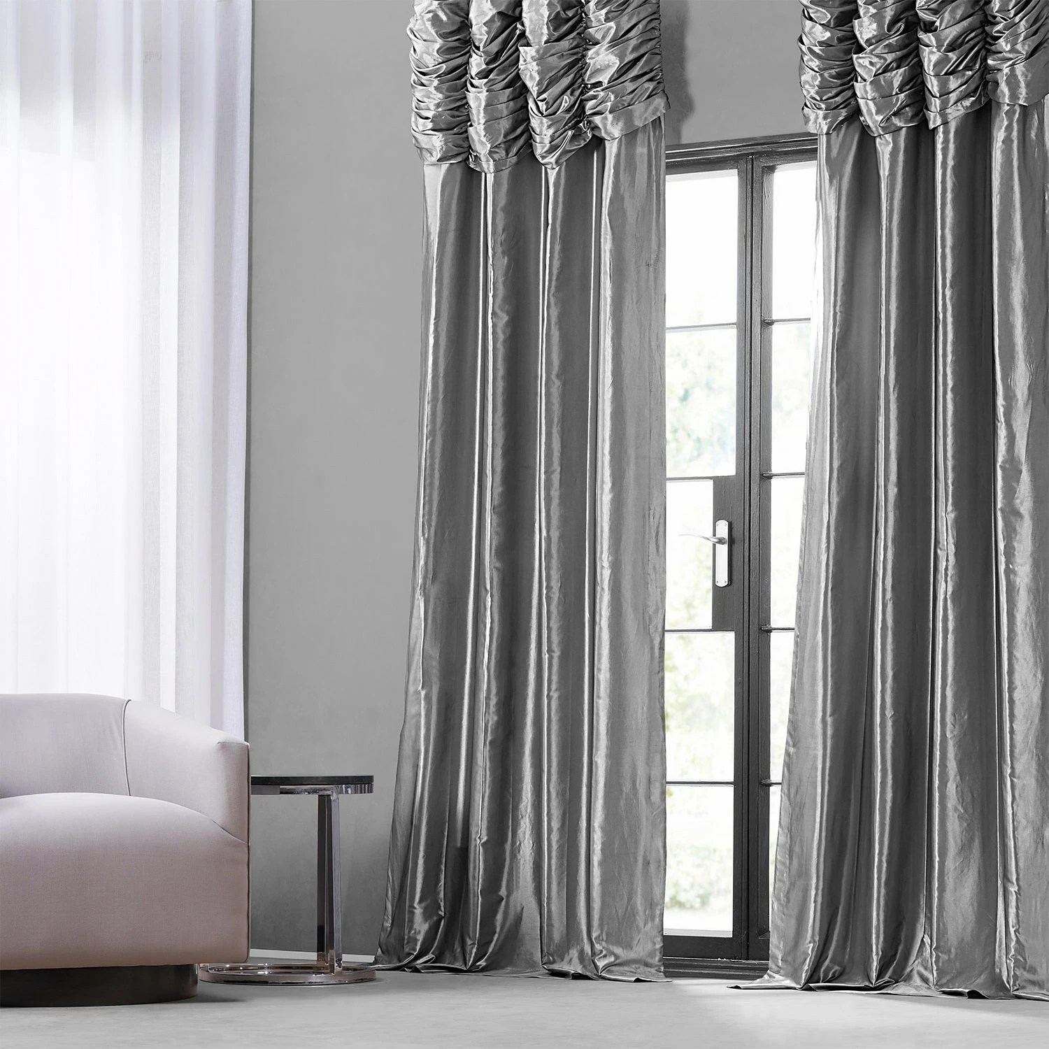 Cheap ๐ Exclusive Fabrics Single Ruched Faux Solid Taffeta Curtain (1 Panel) Mushroom ๐ฅ 6 Cheap ๐ Exclusive Fabrics Single Ruched Faux Solid Taffeta Curtain (1 Panel) Mushroom ๐ฅ - Image 4