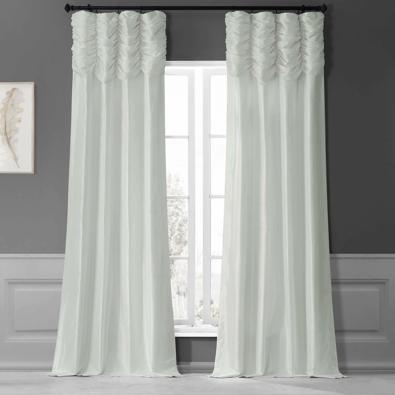 Cheap ๐ Exclusive Fabrics Single Ruched Faux Solid Taffeta Curtain (1 Panel) Mushroom ๐ฅ 3 Cheap ๐ Exclusive Fabrics Single Ruched Faux Solid Taffeta Curtain (1 Panel) Mushroom ๐ฅ