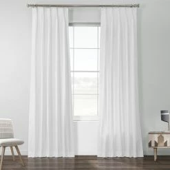 Hot Sale ✔️ Exclusive Fabrics Solid Cotton Pleated Curtain (1 Panel) White ✔️ -Exclusive Fabrics SHOP Exclusive Fabrics Solid Cotton Pleated Curtain 2e812bb6 8221 44e2 bb72 bcc58b257155