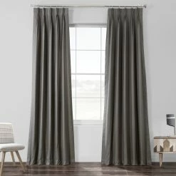 Hot Sale ✔️ Exclusive Fabrics Solid Cotton Pleated Curtain (1 Panel) White ✔️
