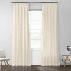 Hot Sale ✔️ Exclusive Fabrics Solid Cotton Pleated Curtain (1 Panel) White ✔️ -Exclusive Fabrics SHOP Exclusive Fabrics Solid Cotton Pleated Curtain f43ef5dd 6e82 4d53 b088 5832f576792f