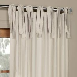 Budget ⌛ Exclusive Fabrics Solid Cotton Tie-Top Curtain (1 Panel) White 💯 -Exclusive Fabrics SHOP Exclusive Fabrics Solid Cotton Tie Top Single Curtain Panel 3f96d688 2a74 41bd 8dd3 7d0df422d63f