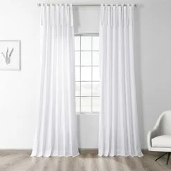 Budget ⌛ Exclusive Fabrics Solid Cotton Tie-Top Curtain (1 Panel) White 💯 -Exclusive Fabrics SHOP Exclusive Fabrics Solid Cotton Tie Top Single Curtain Panel 687a1a85 1a5f 441c aec1 a18c1ecdf251