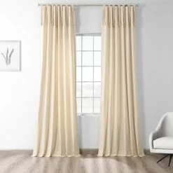 Budget ⌛ Exclusive Fabrics Solid Cotton Tie-Top Curtain (1 Panel) White 💯 -Exclusive Fabrics SHOP Exclusive Fabrics Solid Cotton Tie Top Single Curtain Panel ae384b23 e6b0 480d 90f0 29e2d90c4091