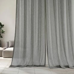 Buy 😍 Exclusive Fabrics Solid Faux Linen Sheer Curtain (1 Panel) Gravel Grey 🔔 -Exclusive Fabrics SHOP Exclusive Fabrics Solid Faux Linen Sheer Curtain 281 Panel29 2