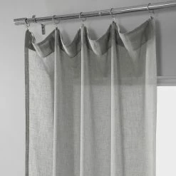Buy 😍 Exclusive Fabrics Solid Faux Linen Sheer Curtain (1 Panel) Gravel Grey 🔔 -Exclusive Fabrics SHOP Exclusive Fabrics Solid Faux Linen Sheer Curtain 281 Panel29 3