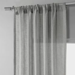 Buy 😍 Exclusive Fabrics Solid Faux Linen Sheer Curtain (1 Panel) Gravel Grey 🔔 -Exclusive Fabrics SHOP Exclusive Fabrics Solid Faux Linen Sheer Curtain 281 Panel29 4