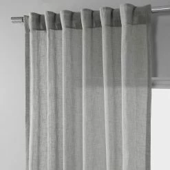 Buy 😍 Exclusive Fabrics Solid Faux Linen Sheer Curtain (1 Panel) Gravel Grey 🔔 -Exclusive Fabrics SHOP Exclusive Fabrics Solid Faux Linen Sheer Curtain 281 Panel29 5