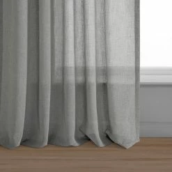 Buy 😍 Exclusive Fabrics Solid Faux Linen Sheer Curtain (1 Panel) Gravel Grey 🔔 -Exclusive Fabrics SHOP Exclusive Fabrics Solid Faux Linen Sheer Curtain 281 Panel29 6