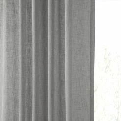 Buy 😍 Exclusive Fabrics Solid Faux Linen Sheer Curtain (1 Panel) Gravel Grey 🔔 -Exclusive Fabrics SHOP Exclusive Fabrics Solid Faux Linen Sheer Curtain 281 Panel29 7