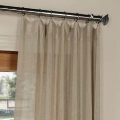 Buy 😍 Exclusive Fabrics Solid Faux Linen Sheer Curtain (1 Panel) Gravel Grey 🔔 -Exclusive Fabrics SHOP Exclusive Fabrics Solid Faux Linen Sheer Curtain Panel 1