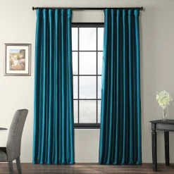 Cheap 👏 Exclusive Fabrics Solid Faux Silk Taffeta Mediterranean Curtain (1 Panel) 🔔