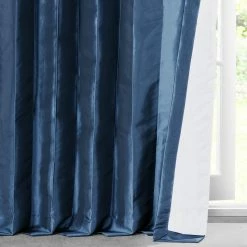 Brand new 😍 Exclusive Fabrics Solid Faux Silk Taffeta Navy Blue Curtain (1 Panel) ✔️ -Exclusive Fabrics SHOP Exclusive Fabrics Solid Faux Silk Taffeta Navy Blue Curtain Panel 6