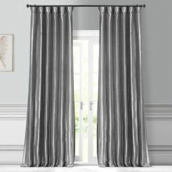 Best reviews of 🔔 Exclusive Fabrics Solid Faux Silk Taffeta Platinum Single Curtain (1 Panel) 🎁