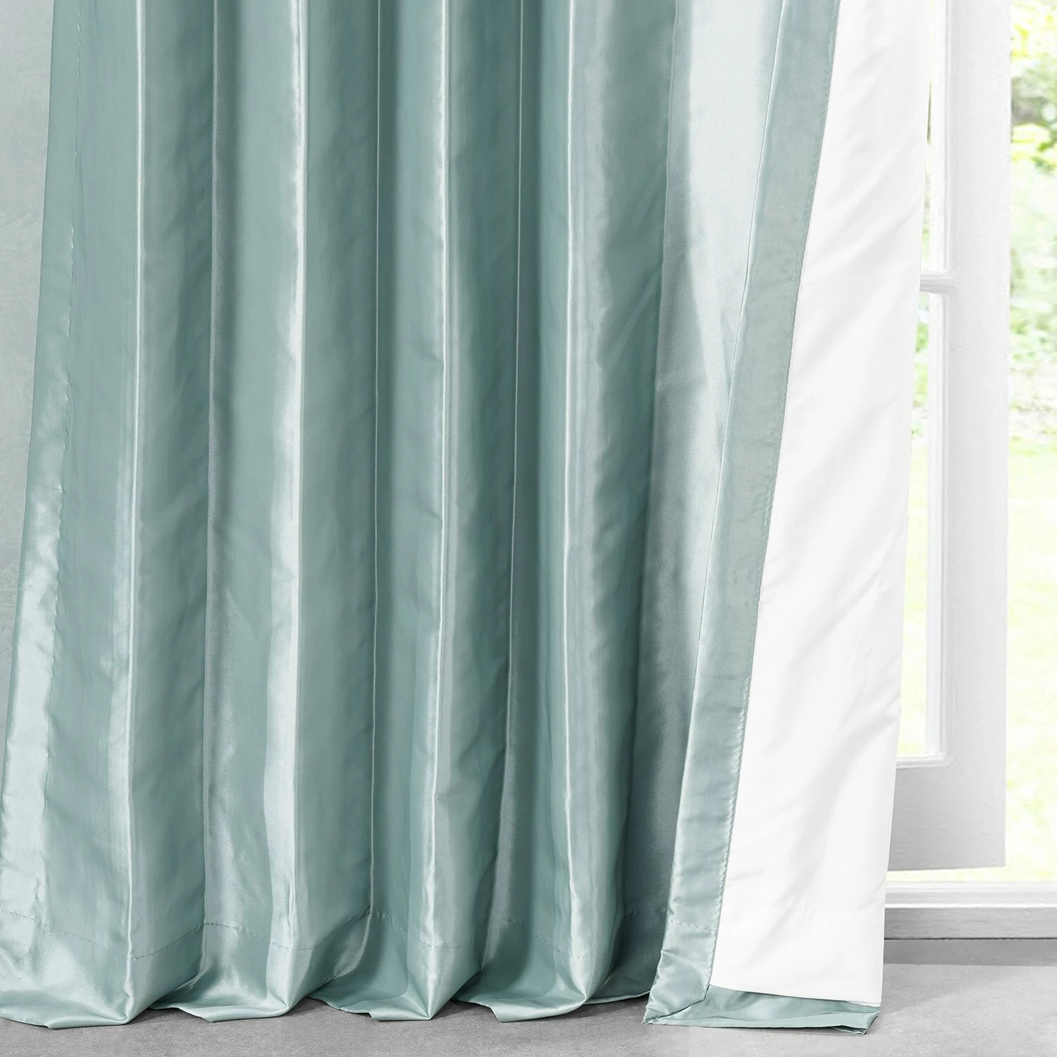 Best Sale π Exclusive Fabrics Solid Faux Silk Taffeta Robin's Egg Curtain (1 Panel) 𧨠9 Best Sale π Exclusive Fabrics Solid Faux Silk Taffeta Robin's Egg Curtain (1 Panel) 𧨠- Image 7