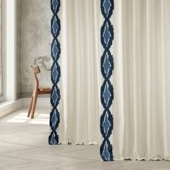 Top 10 😉 Exclusive Fabrics Sorong Solid Cotton Bordered Curtain (1 Panel Sorong Blue 🔔 -Exclusive Fabrics SHOP Exclusive Fabrics Sorong Solid Cotton Bordered Curtain 281 Panel 2