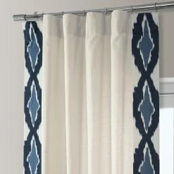Top 10 😉 Exclusive Fabrics Sorong Solid Cotton Bordered Curtain (1 Panel Sorong Blue 🔔 -Exclusive Fabrics SHOP Exclusive Fabrics Sorong Solid Cotton Bordered Curtain 281 Panel 3