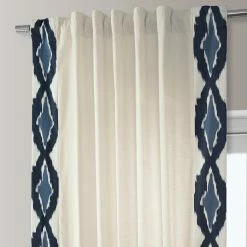 Top 10 😉 Exclusive Fabrics Sorong Solid Cotton Bordered Curtain (1 Panel Sorong Blue 🔔 -Exclusive Fabrics SHOP Exclusive Fabrics Sorong Solid Cotton Bordered Curtain 281 Panel 5