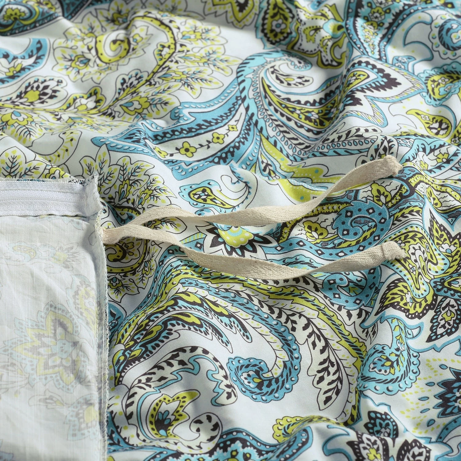 Budget ๐ Exclusive Fabrics Spindrift Teal And Yellow Cotton Percale Printed Reversible Duvet Cover Set โค๏ธ 8 Budget ๐ Exclusive Fabrics Spindrift Teal And Yellow Cotton Percale Printed Reversible Duvet Cover Set โค๏ธ - Image 6