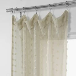 Cheapest 🎉 Exclusive Fabrics Strasbourg Dot Patterned Faux Linen Sheer Curtain (1 Panel) 🔥 -Exclusive Fabrics SHOP Exclusive Fabrics Strasbourg Dot Patterned Faux Linen Sheer Curtain 281 Panel29 11