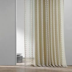 Cheapest 🎉 Exclusive Fabrics Strasbourg Dot Patterned Faux Linen Sheer Curtain (1 Panel) 🔥 -Exclusive Fabrics SHOP Exclusive Fabrics Strasbourg Dot Patterned Faux Linen Sheer Curtain 281 Panel29 5