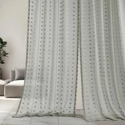Cheapest 🎉 Exclusive Fabrics Strasbourg Dot Patterned Faux Linen Sheer Curtain (1 Panel) 🔥 -Exclusive Fabrics SHOP Exclusive Fabrics Strasbourg Dot Patterned Faux Linen Sheer Curtain 281 Panel29 7