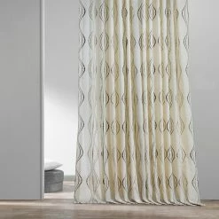 Coupon 🔥 Exclusive Fabrics Suez Embroidered Faux Linen Sheer Curtain (1 Panel) Natural 🤩 -Exclusive Fabrics SHOP Exclusive Fabrics Suez Embroidered Faux Linen Sheer Curtain 281 Panel29 3