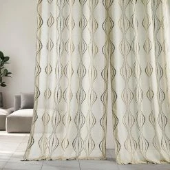 Coupon 🔥 Exclusive Fabrics Suez Embroidered Faux Linen Sheer Curtain (1 Panel) Natural 🤩 -Exclusive Fabrics SHOP Exclusive Fabrics Suez Embroidered Faux Linen Sheer Curtain 281 Panel29 5