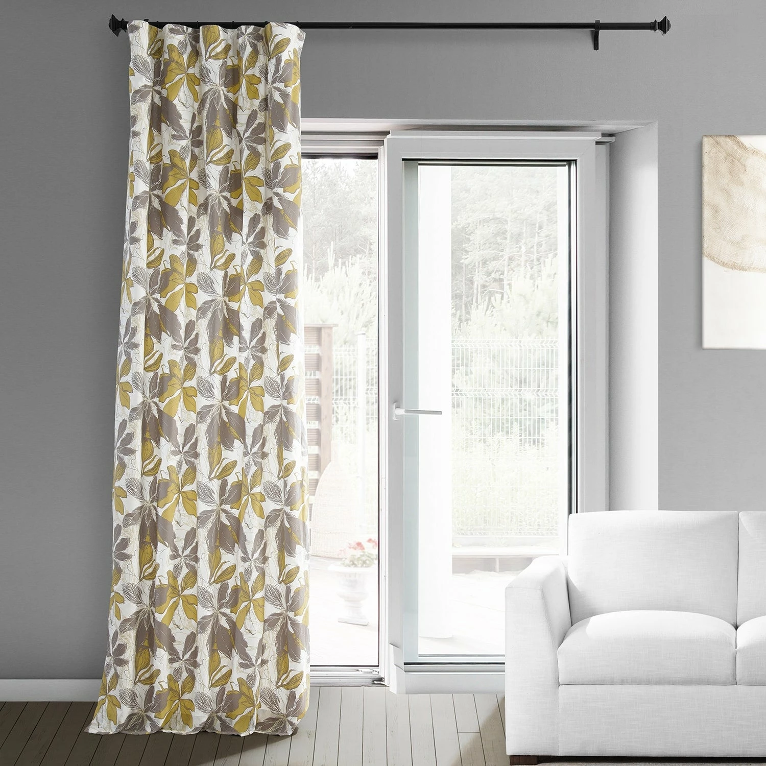 Budget 😀 Exclusive Fabrics Sunny Day Printed Cotton Curtain (1 Panel) Sunny Day Gold 😍 5 Budget 😀 Exclusive Fabrics Sunny Day Printed Cotton Curtain (1 Panel) Sunny Day Gold 😍 - Image 3