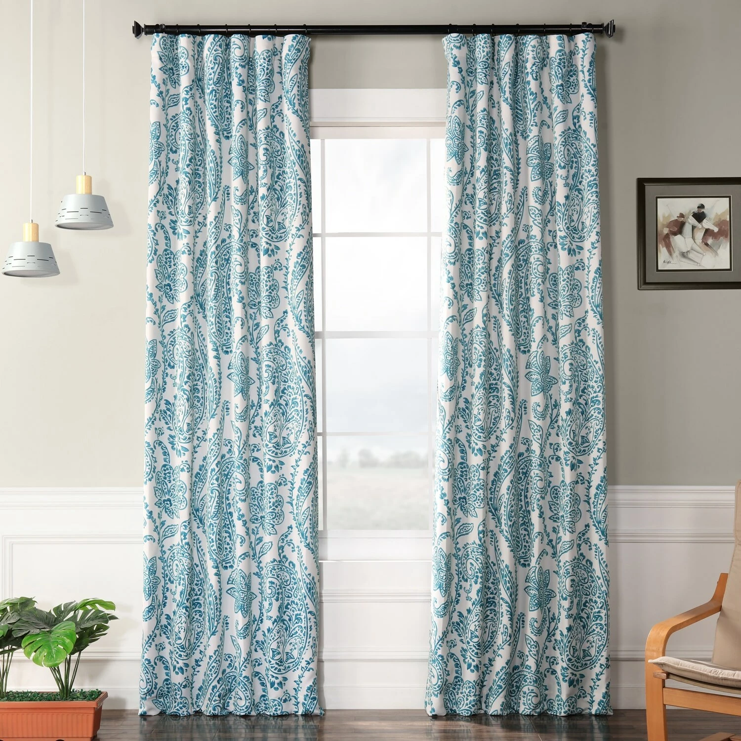 Outlet 🤩 Exclusive Fabrics Tea Time Room Darkening Curtain Panel Pair (2 Panels) Tea Time China Blue ⌛ 7 Outlet 🤩 Exclusive Fabrics Tea Time Room Darkening Curtain Panel Pair (2 Panels) Tea Time China Blue ⌛ - Image 5