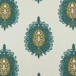 Budget ✨ Exclusive Fabrics Mayan Printed Cotton Curtain (1 Panel) Mayan Teal ✨ -Exclusive Fabrics SHOP Exclusive Fabrics Teal Mayan Printed Cotton Curtain Panel 7