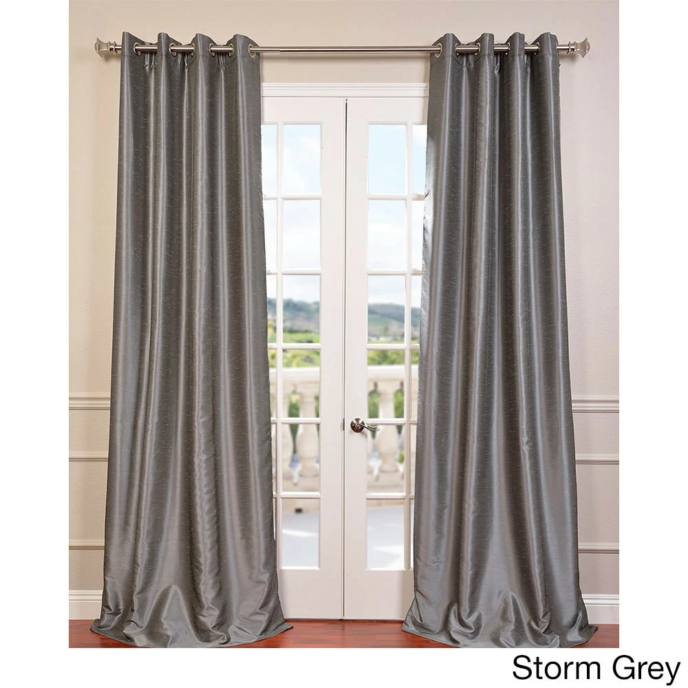 Budget ✔️ Exclusive Fabrics Textured Dupioni Faux Silk 84-inch Grommet Blackout Grommet Curtain (1 Panel) - 50 X 84 Silver 😉 4 Budget ✔️ Exclusive Fabrics Textured Dupioni Faux Silk 84-inch Grommet Blackout Grommet Curtain (1 Panel) - 50 X 84 Silver 😉 - Image 2