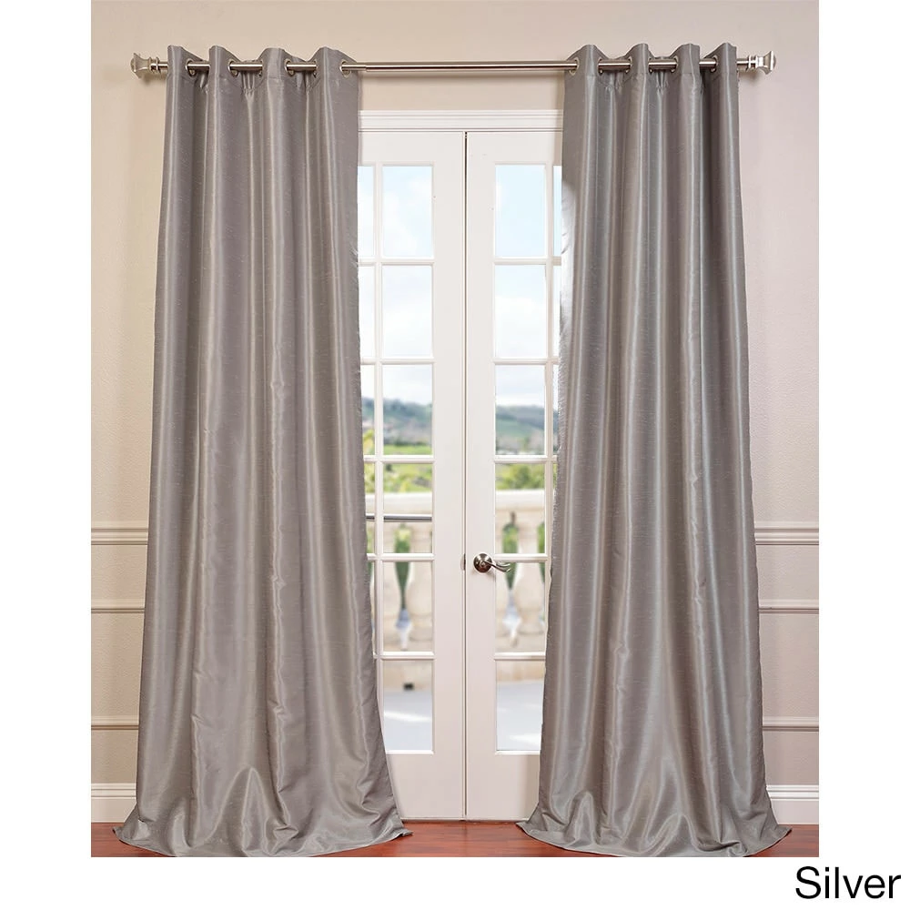Budget ✔️ Exclusive Fabrics Textured Dupioni Faux Silk 84-inch Grommet Blackout Grommet Curtain (1 Panel) - 50 X 84 Silver 😉 7 Budget ✔️ Exclusive Fabrics Textured Dupioni Faux Silk 84-inch Grommet Blackout Grommet Curtain (1 Panel) - 50 X 84 Silver 😉 - Image 5