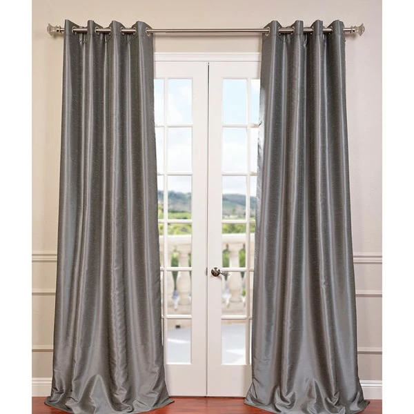 Budget ✔️ Exclusive Fabrics Textured Dupioni Faux Silk 84-inch Grommet Blackout Grommet Curtain (1 Panel) - 50 X 84 Silver 😉 3 Budget ✔️ Exclusive Fabrics Textured Dupioni Faux Silk 84-inch Grommet Blackout Grommet Curtain (1 Panel) - 50 X 84 Silver 😉